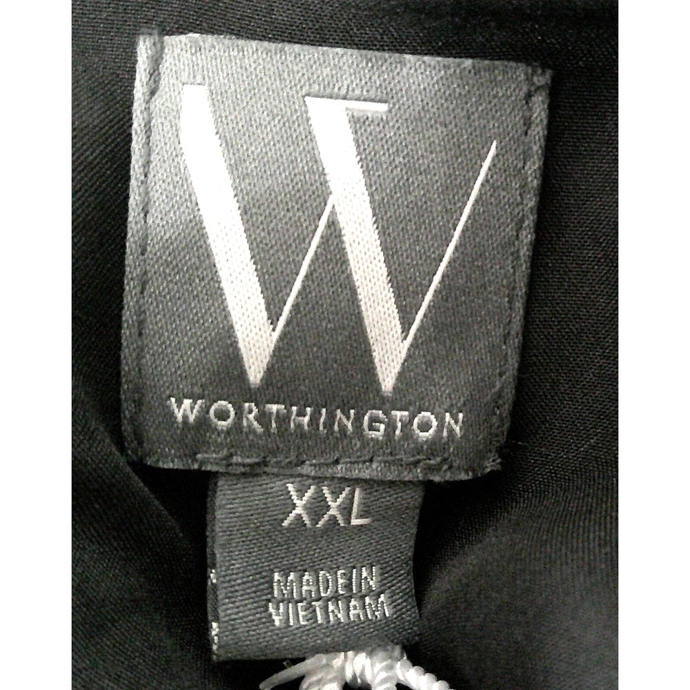 NWT Worthington XXL Black & White Floral Satin Spaghetti Strap Midi Dress - Picture 11 of 13